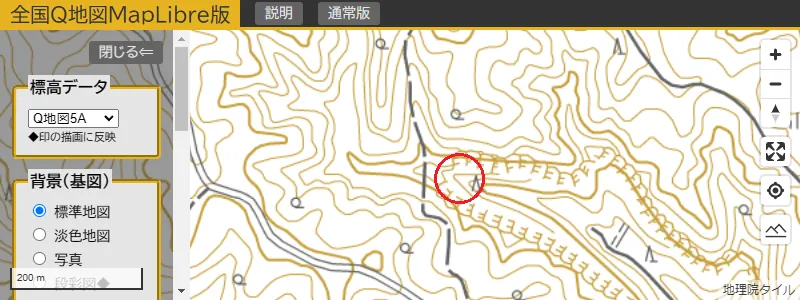 地形図に滝の記号はない(清滝、大分県竹田市)